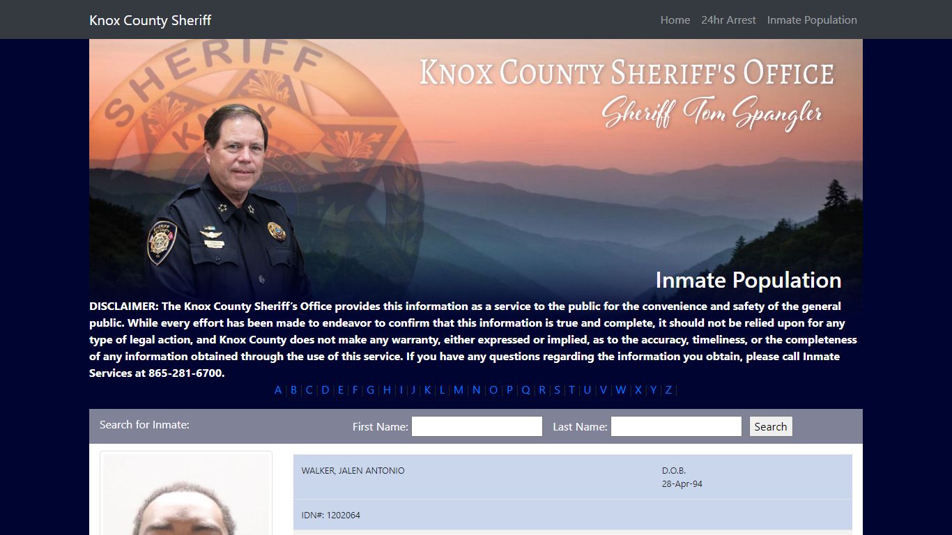 Knox County Tennessee - Sheriff - Inmate Population