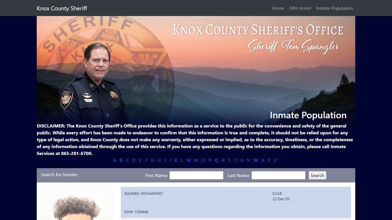 Knox County Tennessee - Sheriff - Inmate Population