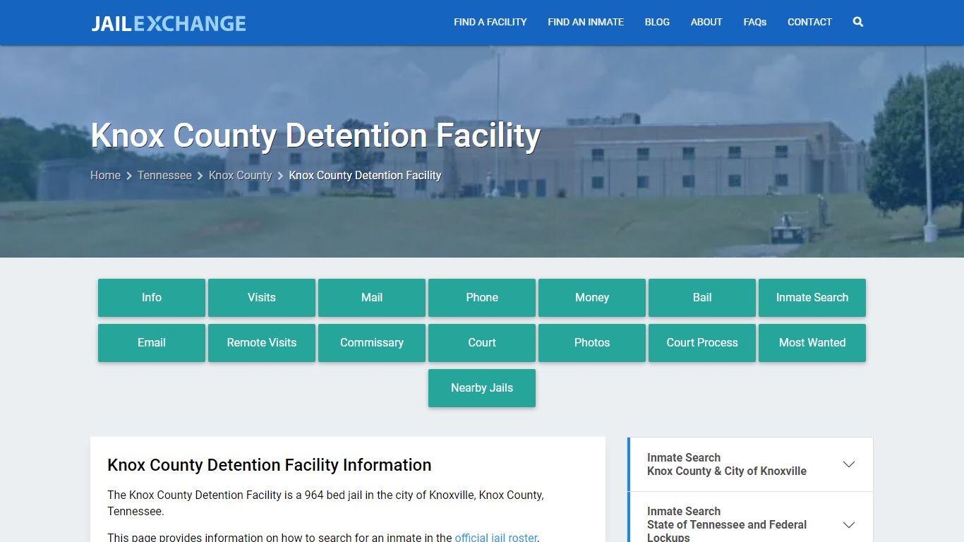 Knox County Detention Facility, TN Inmate Search, Information